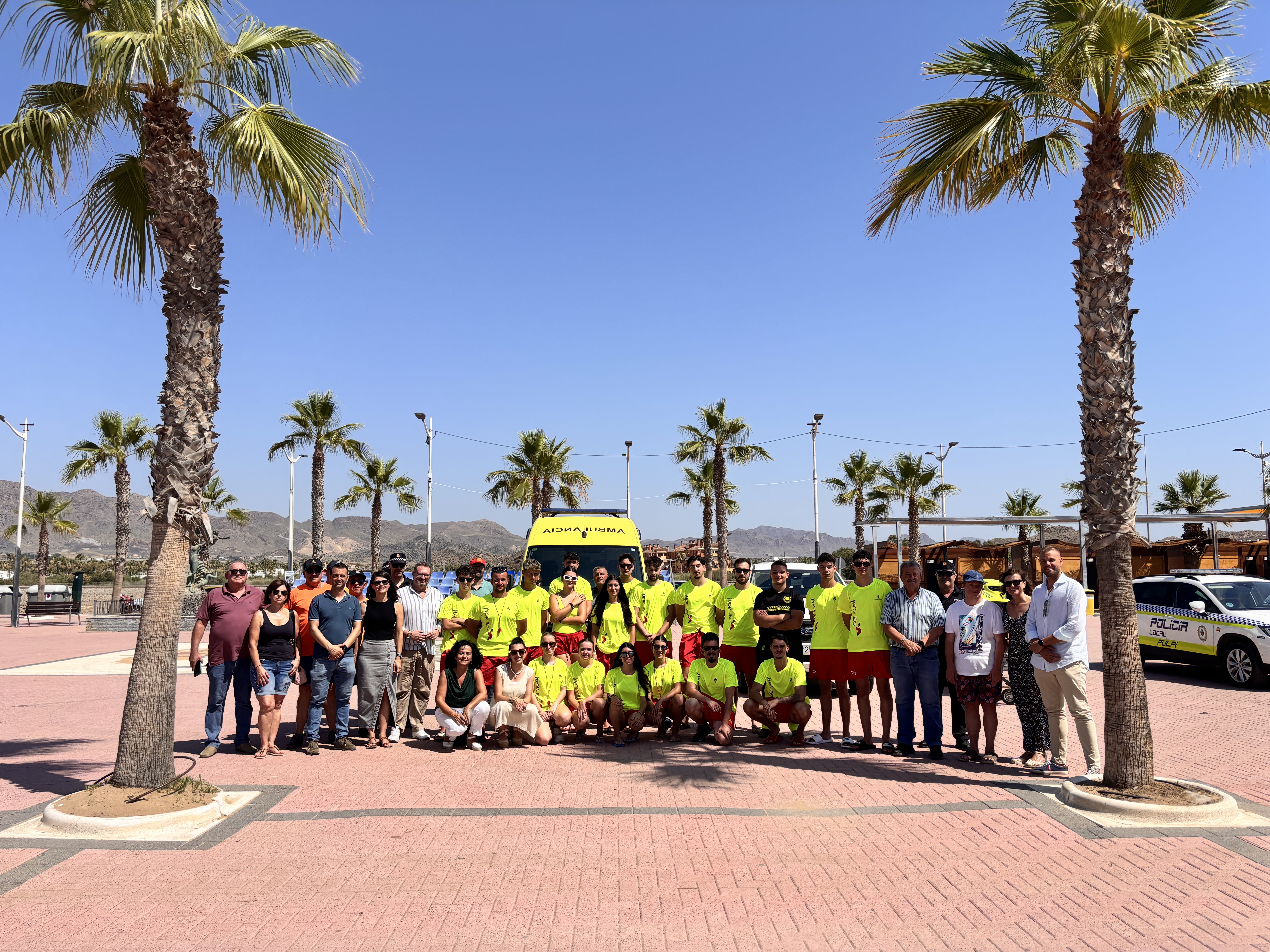 Presentamos el servicio de socorrismo y dispositivo de seguridad para este verano 2025 e izada de banderas azules y “Q” de Calidad Turística en San Juan de los Terreros ⛑️������️����